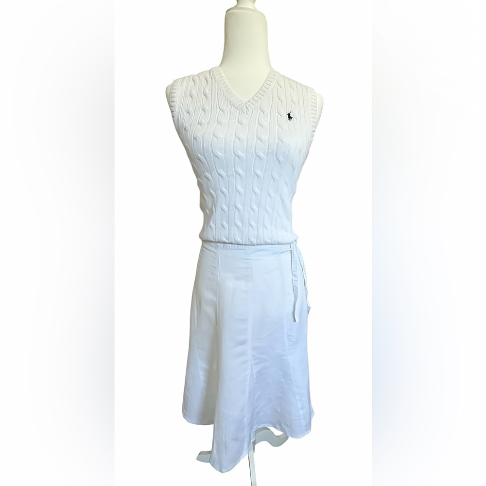Sherry Taylor Women’s White Midi Skirt Size S Ramie Rayon Blend Side Zipper NWT
